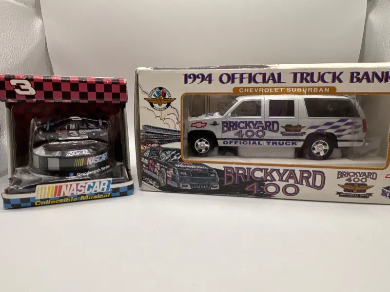 Brickyard 400 Truck Bank & Earnhardt #3 NASCAR Musical Car NIB - Spring Treasure Auction – Vintage Finds & New-In-Box Surprises. | Ocean Bid Auction