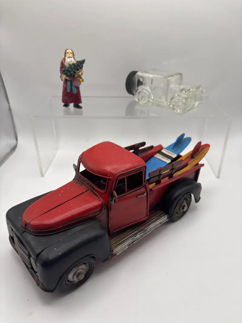 Vintage Red Pickup Truck w/ Surfboards Decor Santa Glass Car Bottle - Spring Treasure Auction – Vintage Finds & New-In-Box Surprises. | Ocean Bid Auction