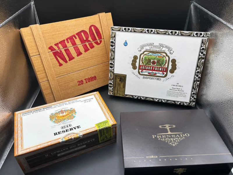 Lot of 4 Premium Wooden Cigar Boxes – Fuente & More 📦 - Spring Treasure Auction – Vintage Finds & New-In-Box Surprises. | Ocean Bid Auction