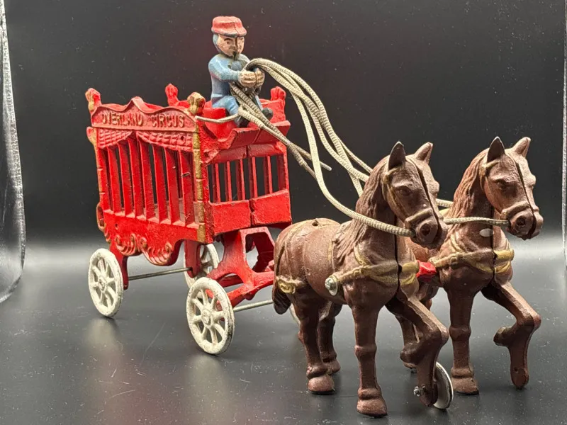 Vintage Overland Circus Wagon Horse Team Cast Metal Toy 16in - Spring Treasure Auction – Vintage Finds & New-In-Box Surprises. | Ocean Bid Auction