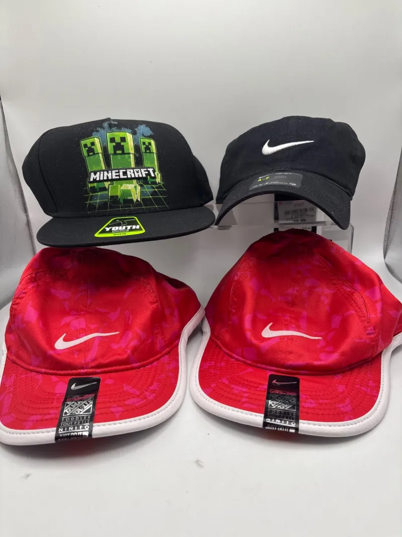 Nike Youth Caps & Minecraft Hat Lot New Kids Baseball Hats - Spring Treasure Auction – Vintage Finds & New-In-Box Surprises. | Ocean Bid Auction