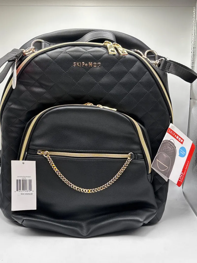 Skip Hop Black Quilted Diaper Backpack Gold Zippers NWT - Spring Treasure Auction – Vintage Finds & New-In-Box Surprises. | Ocean Bid Auction