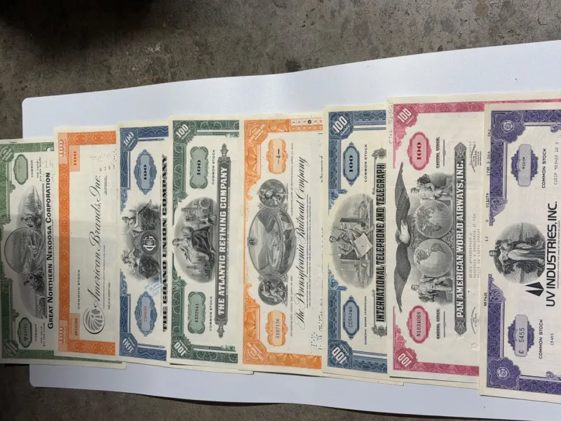 Large Lot Vintage Stock Certificates Bonds Scripophily Collection - Spring Treasure Auction – Vintage Finds & New-In-Box Surprises. | Ocean Bid Auction
