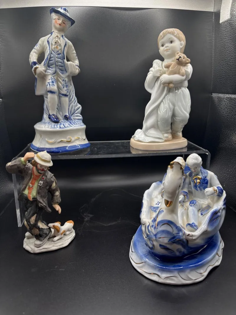 Vintage Porcelain Figurine Lot Kalique Boy Clown Blue China - Spring Treasure Auction – Vintage Finds & New-In-Box Surprises. | Ocean Bid Auction
