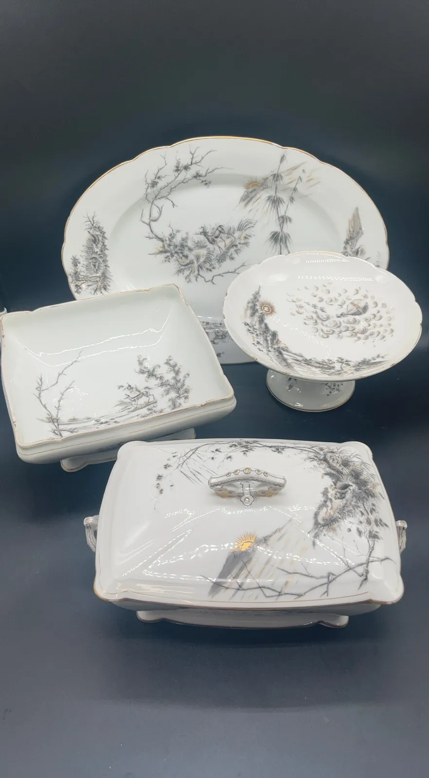 haviland limoges china serving set 5 pieces
