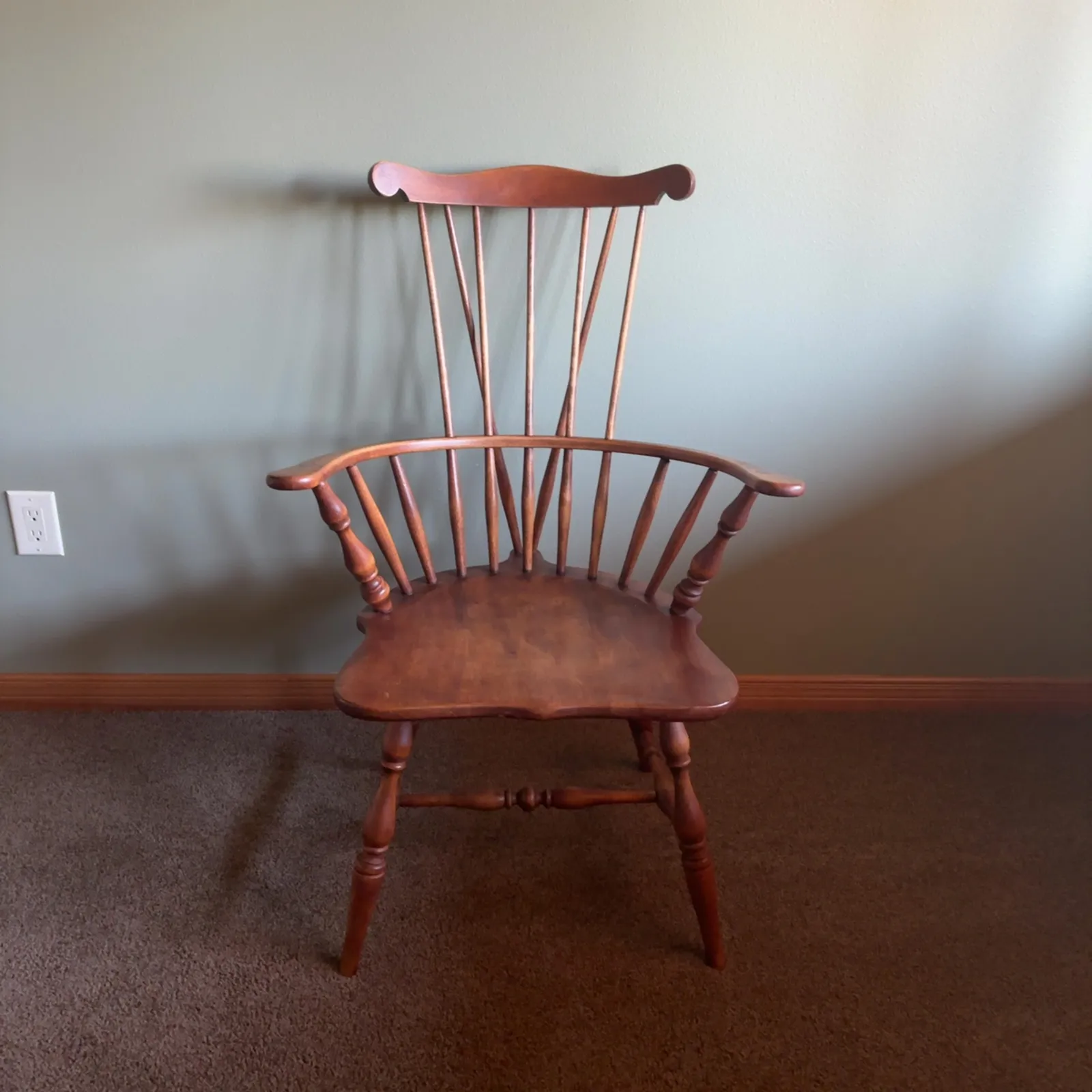 Traditional Wooden Windsor Spindle Back Armchair