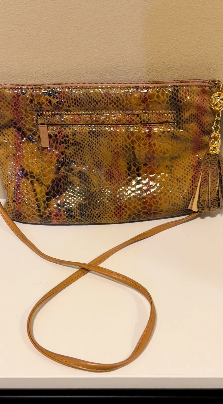 Bags by Pinky Genuine Leather Snakeskin Crossbody