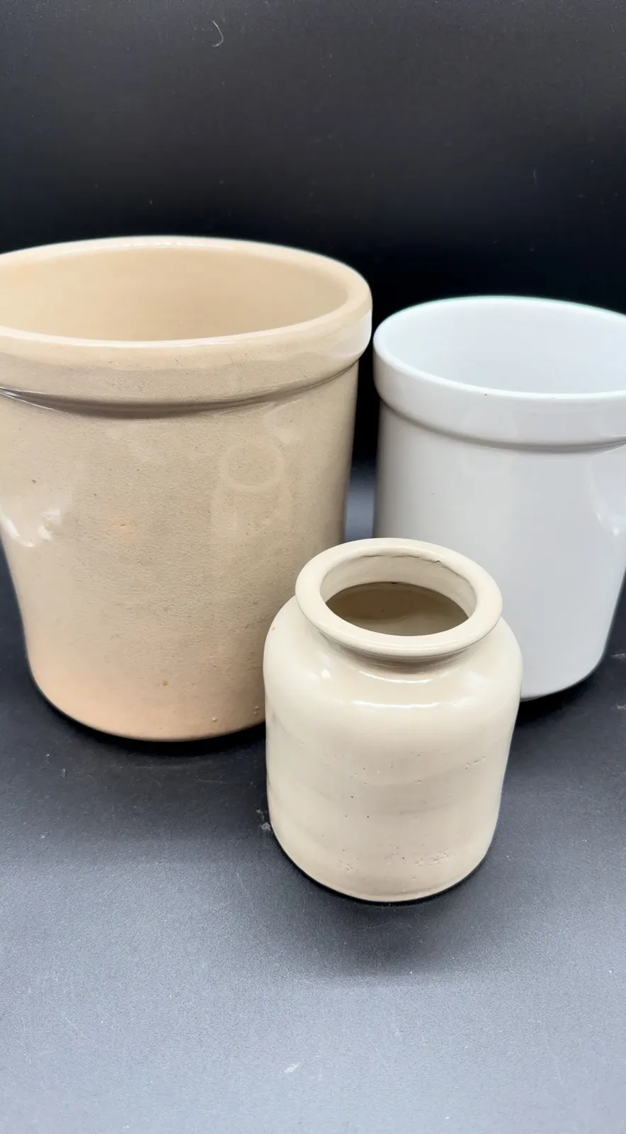 3 Ceramic Crocks Collection Pottery