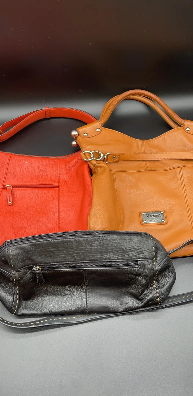 vintage leather handbags lot