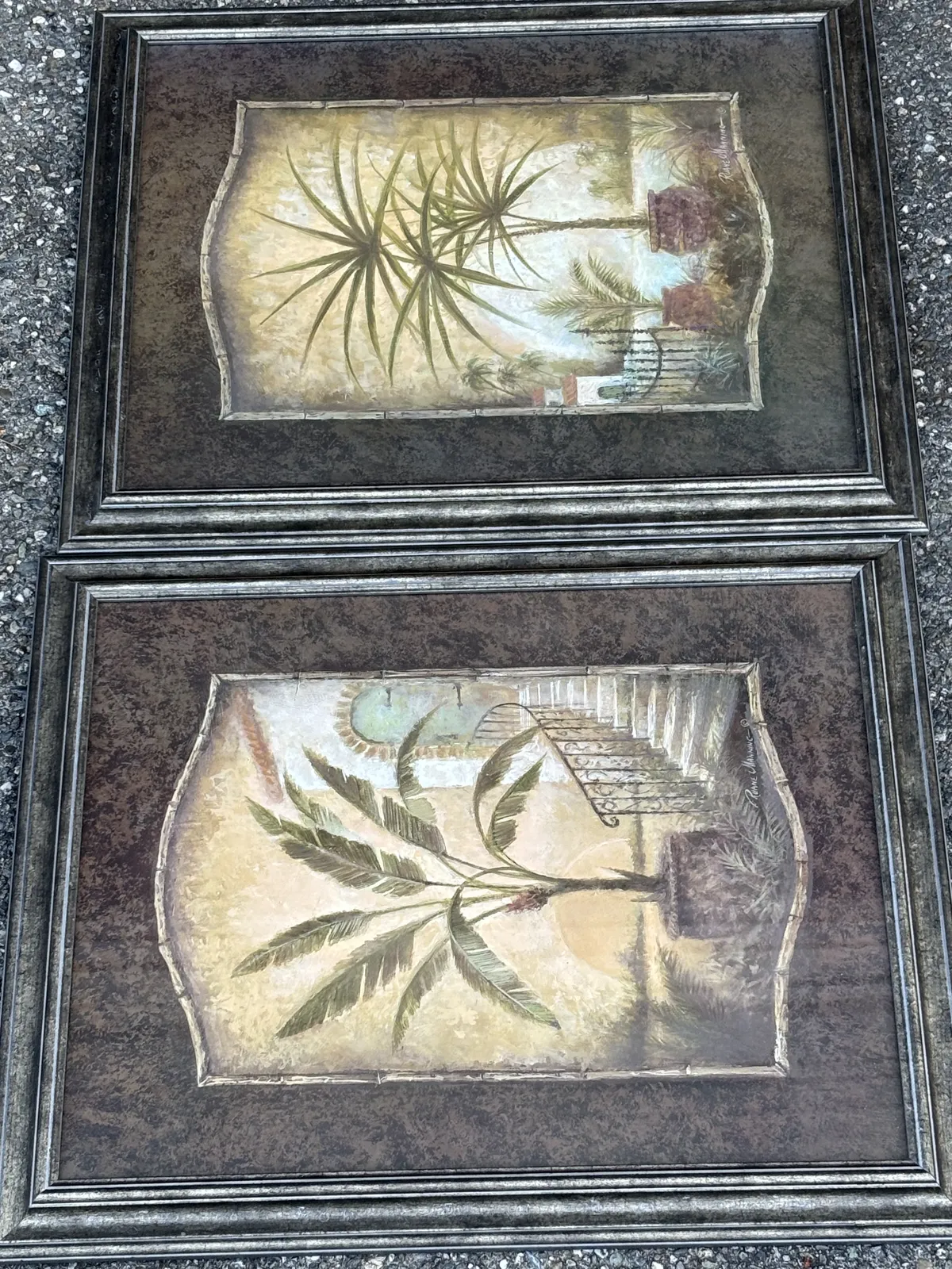 Framed Palm Tree Artwork 22.5x19