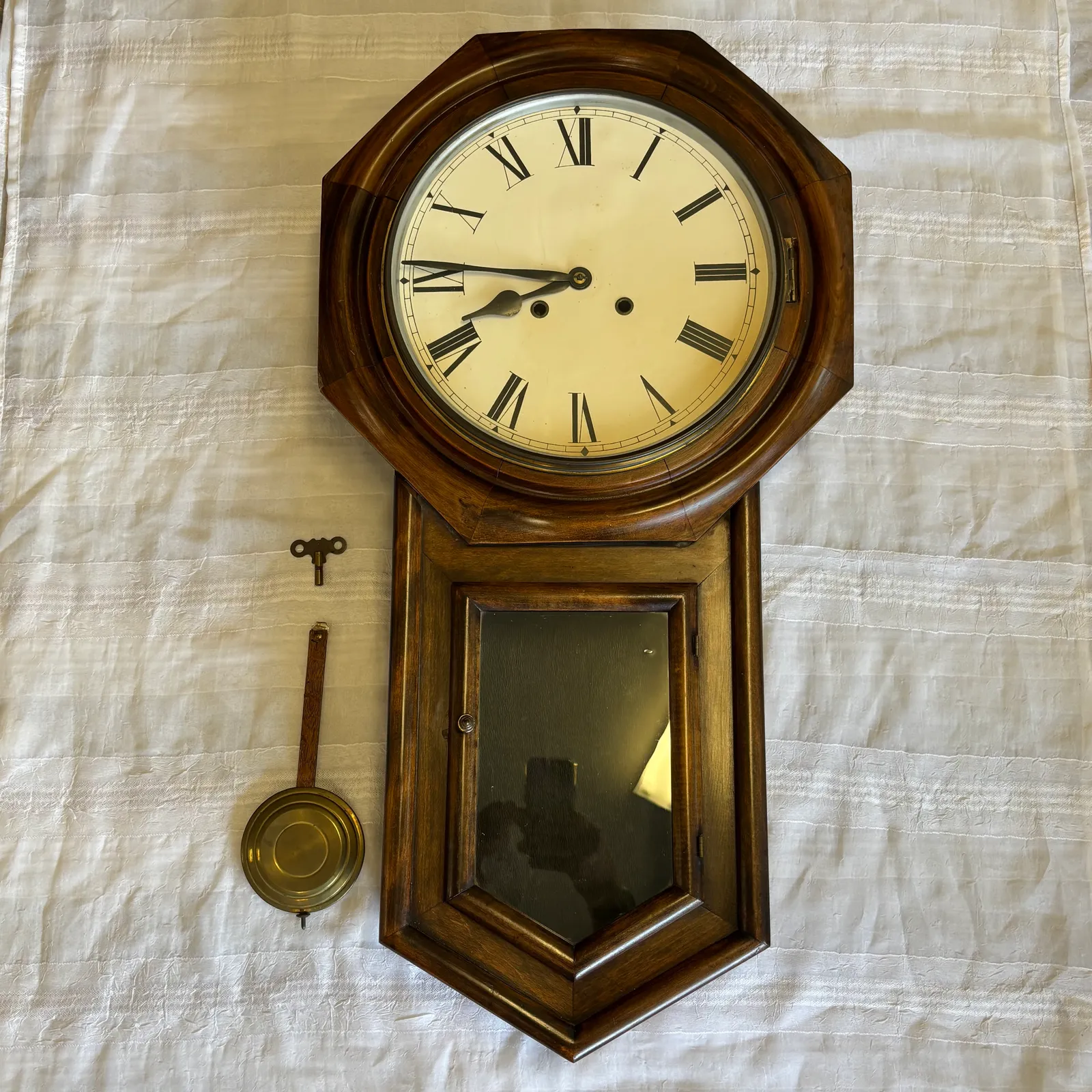 antique octagonal wall clock vintage decor